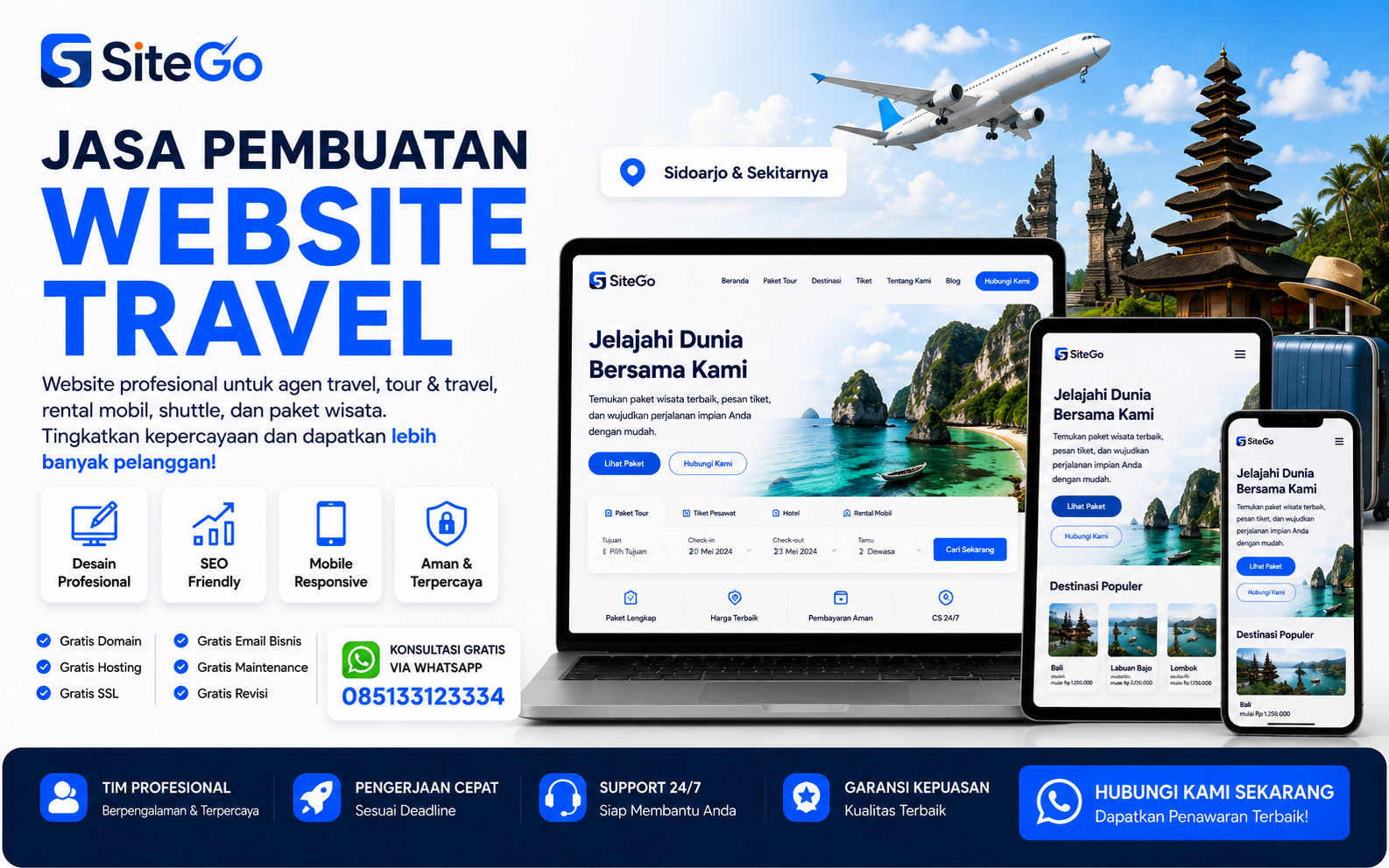 Jasa Pembuatan Website Travel Profesional & Sistem Booking Online